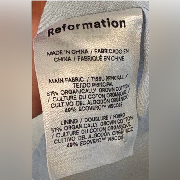 NWT Reformation Blue Sheath Dress with Bishop Sleeves Size 8 sku#85 - Picture 6 of 10